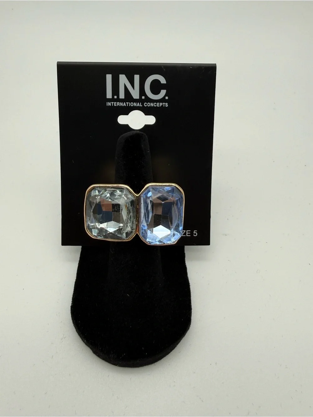 INC International Concepts Gold-Tone Ring with Blue and Clear Gemstones